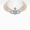 Three Row Pearl Bas Relief Choker