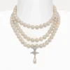 Three Row Pearl Drop Choker Three Row Pearl Drop Choker