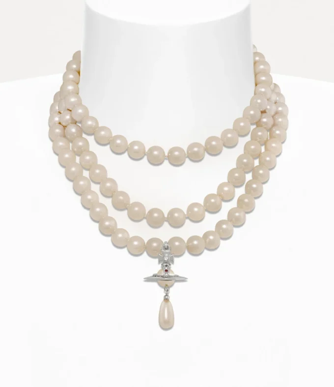 Three Row Pearl Drop Choker Three Row Pearl Drop Choker