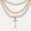 Three Row Pearl Drop Choker Three Row Pearl Drop Choker