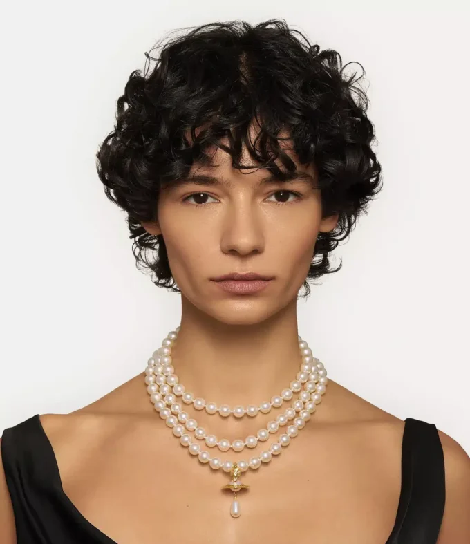 Three Row Pearl Drop Choker
